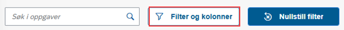 bildet viser knappen filter og kolonner