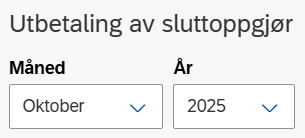 Bildet viser dato for utbetaling av sluttoppgjør