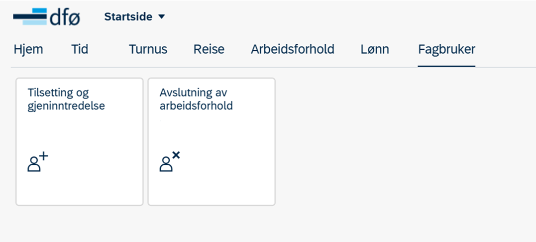 Bildet viser et skjermbilde fra Selvbetjeningsportalen fra DFØ.