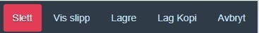 Bilde av fem knapper med en rød knapp "Slett".