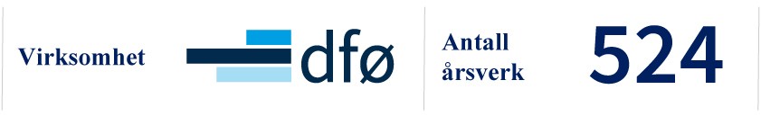 På bildet står det: virksomhet: DFØ, Antall årsverk: 524.