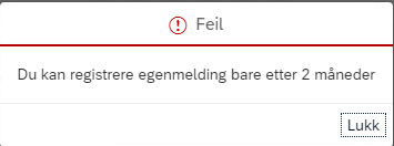 Eksempel på feilmelding