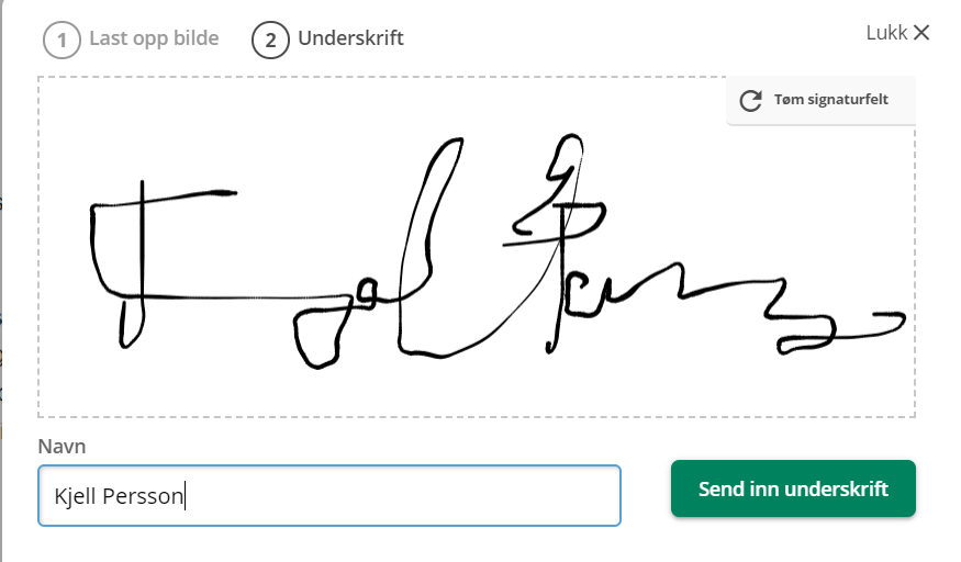 Skjermbildet viser signatur.