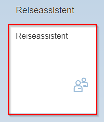 Skjermbilde av Reiseassistent med en rød knapp rundt "Reiseassistent".