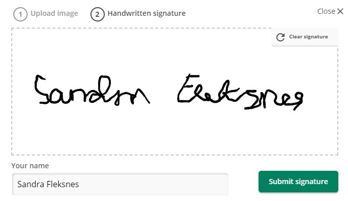 The picture shows a personal signature.