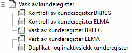 Skjermbilde av "Vask av kunderegister".